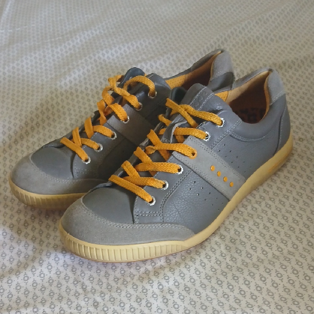 Ecco Gray and Orange Men's GOLF Sneakers